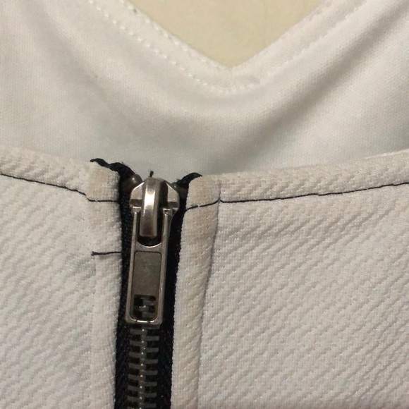 Cut Out Black and White Tuxedo A-Line Dress - Picture 4 of 6